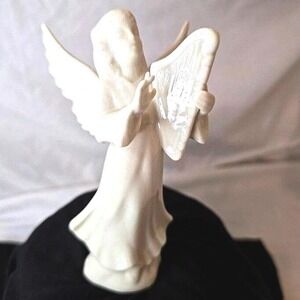 VTG Dresden German Porcelain Angel Figurine | 4.75" Harp Cherub‎ Collectible